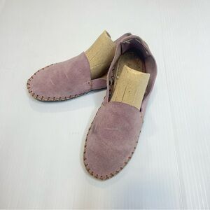 Beatrice Valenzuela Lilac Purple Suede Moccasin Summer Slip On w. Orange Lining